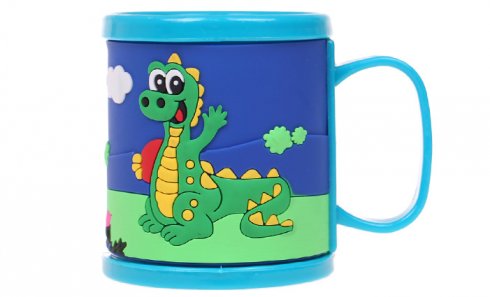 obrázok Hrnček detský plastový (modrý s krokodílom)